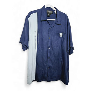 Lansky Bros. Clothier to the King Men's Silk Button Down Shirt Size XL